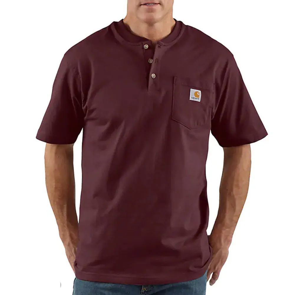 Loose Fit Heavyweight Short-Sleeve Pocket Henley T-Shirt - Tall - K84Tall