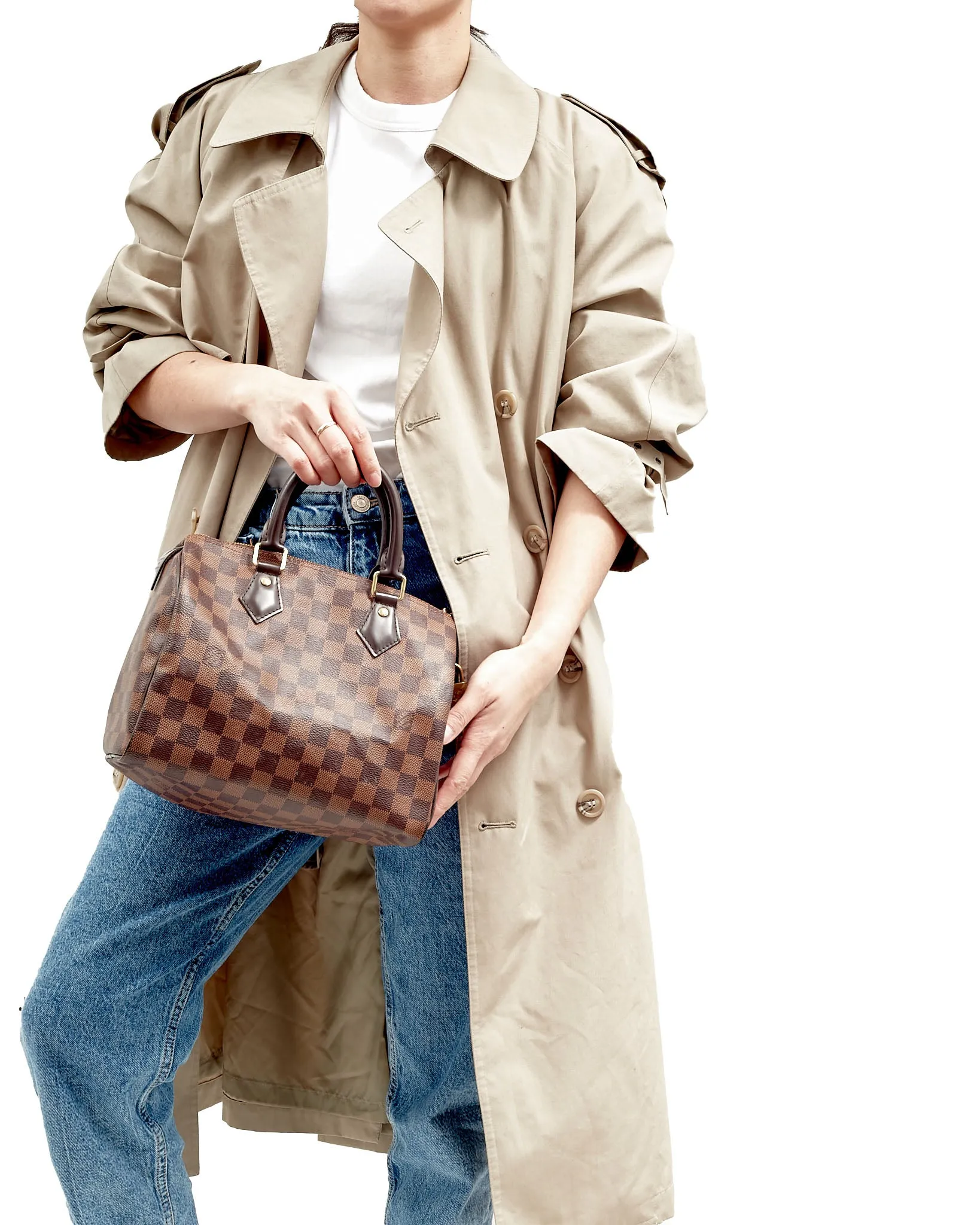 Louis Vuitton Damier Ebene Canvas Speedy 25 Bag