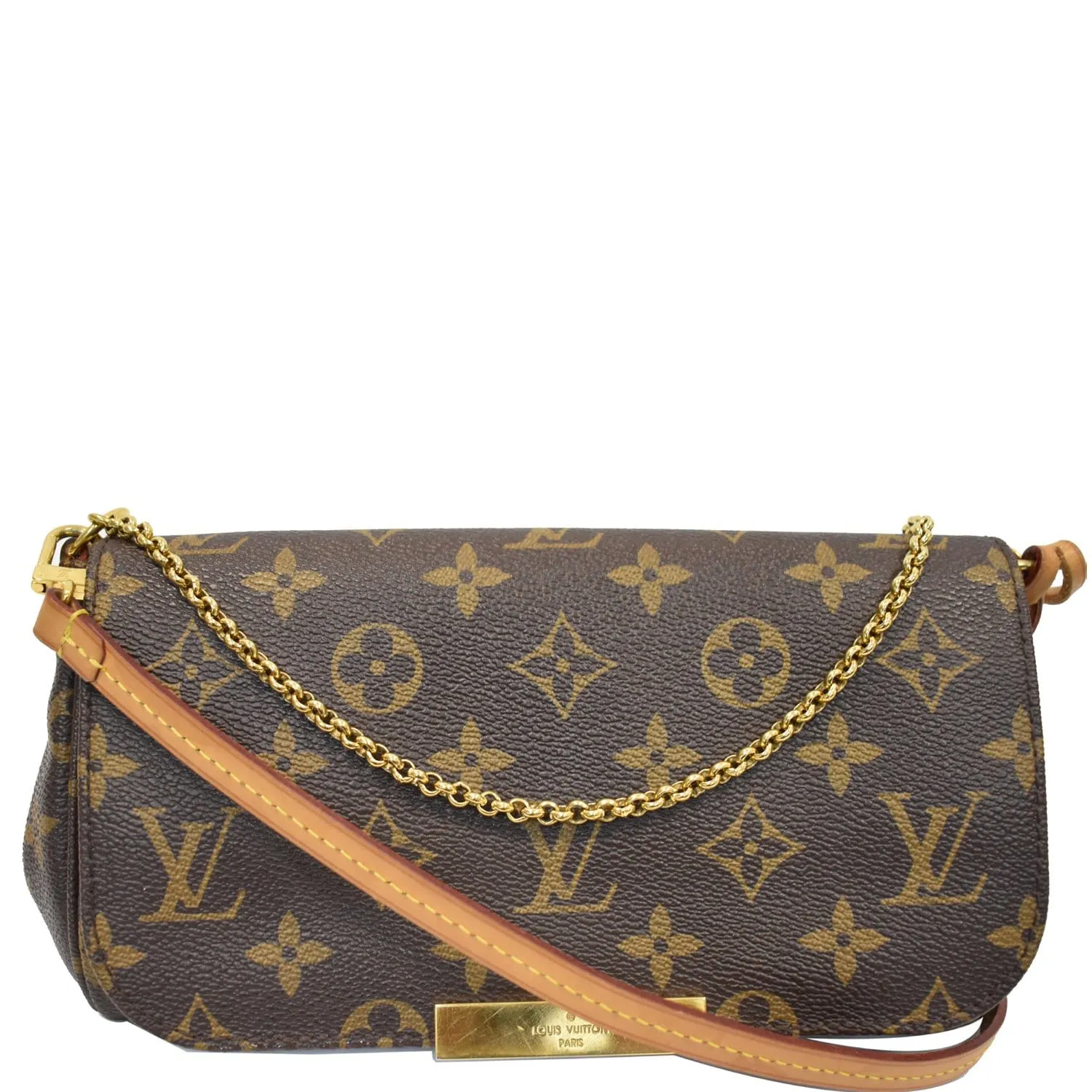 LOUIS VUITTON Favorite PM Monogram Canvas Crossbody Bag Brown