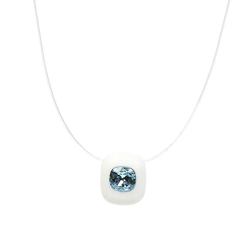 Luna Pendant Necklace Aquamarine