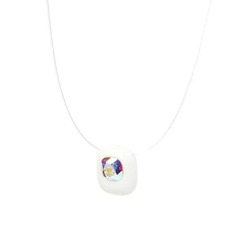 Luna Pendant Necklace Aurora Borealis