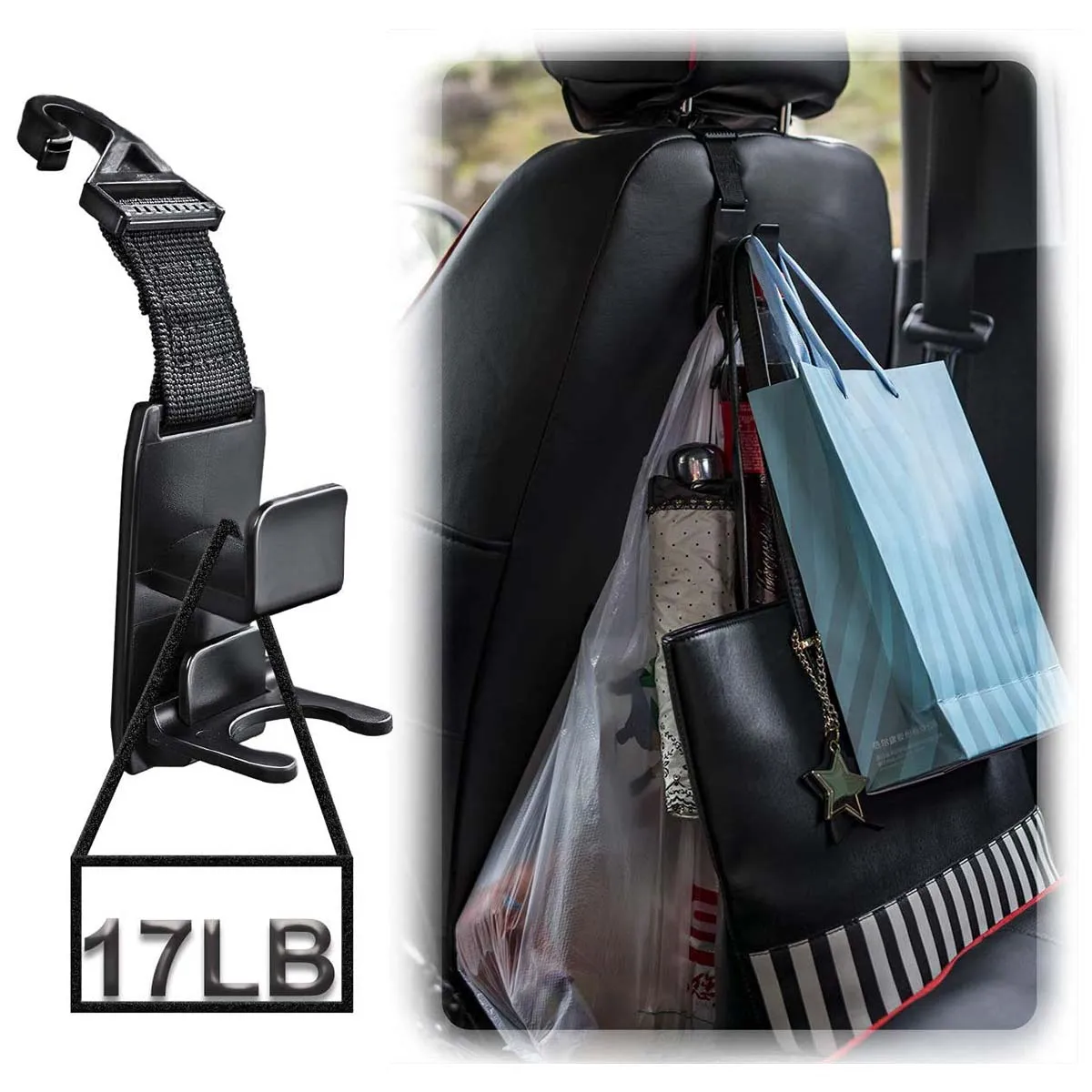 Magic Headrest Hooks, Custom fit for Nissan, Purse Hanger Headrest Hook Holder for Car Seat Organizer Behind Over the Seat Hook Hang Purse or Bags