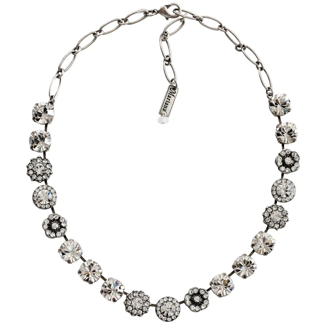 Mariana "On A Clear Day" Silver Plated Lovable Rosette Crystal Necklace, 3084 001001