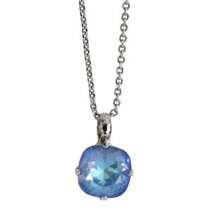 Mariana "Sun-Kissed Ocean" Rhodium Plated Cushion Cut Pendant Crystal Necklace, 5326/4 143ro