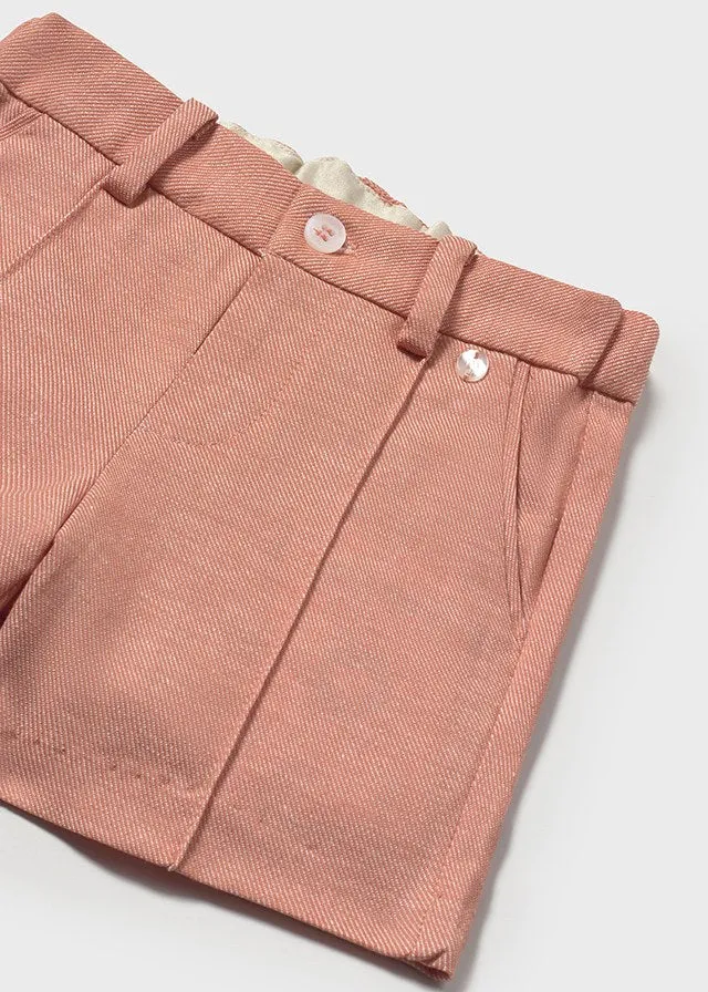 Mayoral 1052 White Tee-Shirt and Mayoral 1240 Brick Red Shorts In Stock Now