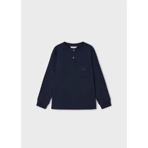 Mayoral Navy Long Sleeve Henley Tee