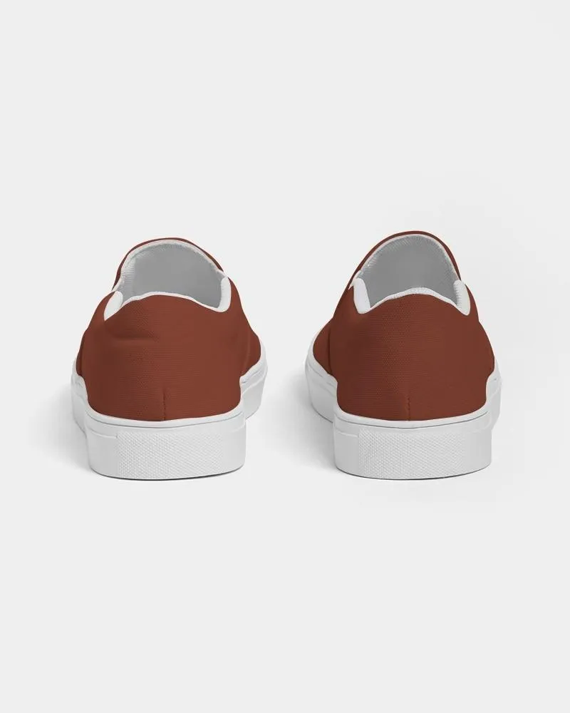 Medium Dark Midtone Red Slip-On Canvas Sneakers | Men's | C0M80Y80K60