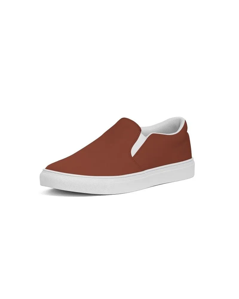 Medium Dark Midtone Red Slip-On Canvas Sneakers | Men's | C0M80Y80K60