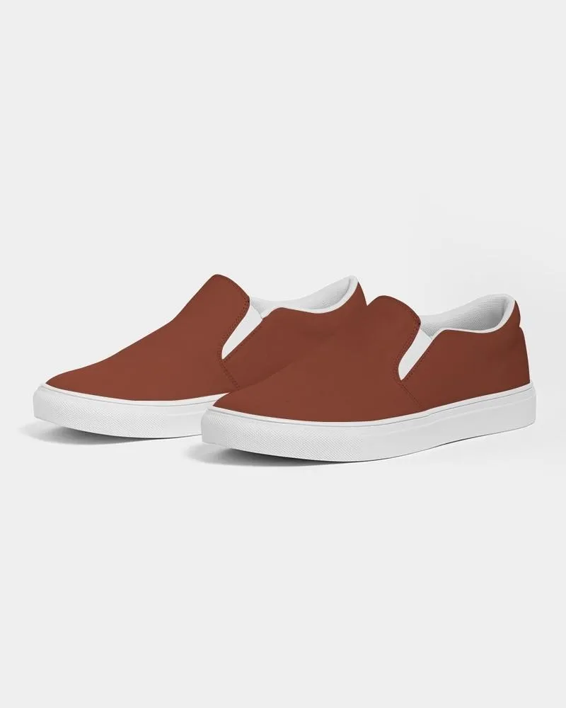 Medium Dark Midtone Red Slip-On Canvas Sneakers | Men's | C0M80Y80K60