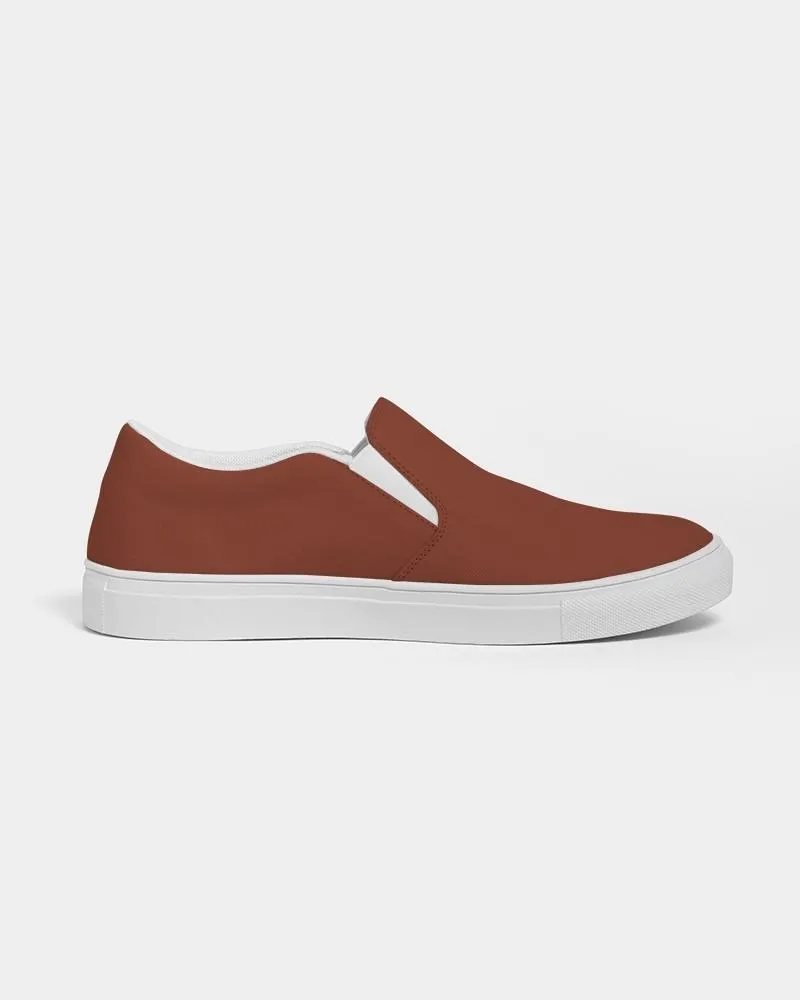 Medium Dark Midtone Red Slip-On Canvas Sneakers | Men's | C0M80Y80K60