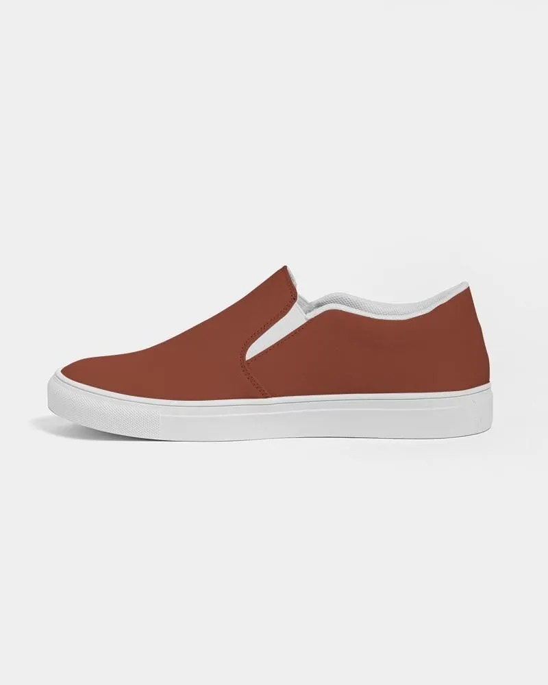 Medium Dark Midtone Red Slip-On Canvas Sneakers | Men's | C0M80Y80K60