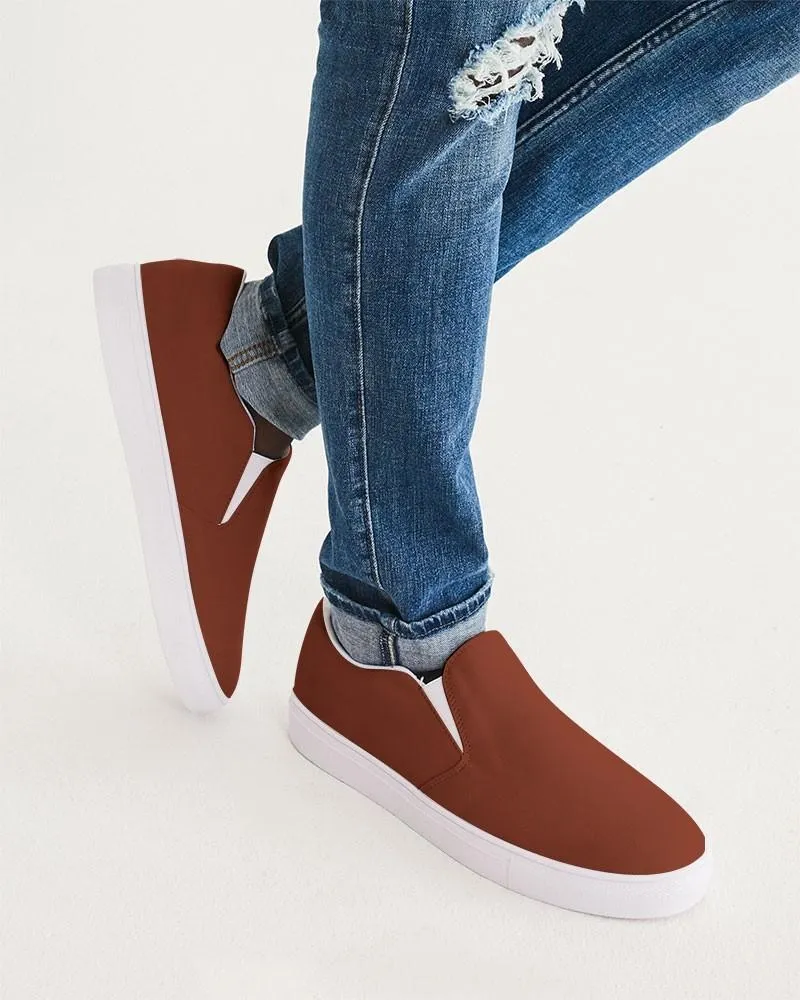 Medium Dark Midtone Red Slip-On Canvas Sneakers | Men's | C0M80Y80K60