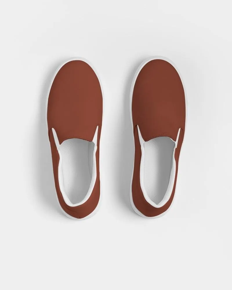 Medium Dark Midtone Red Slip-On Canvas Sneakers | Men's | C0M80Y80K60