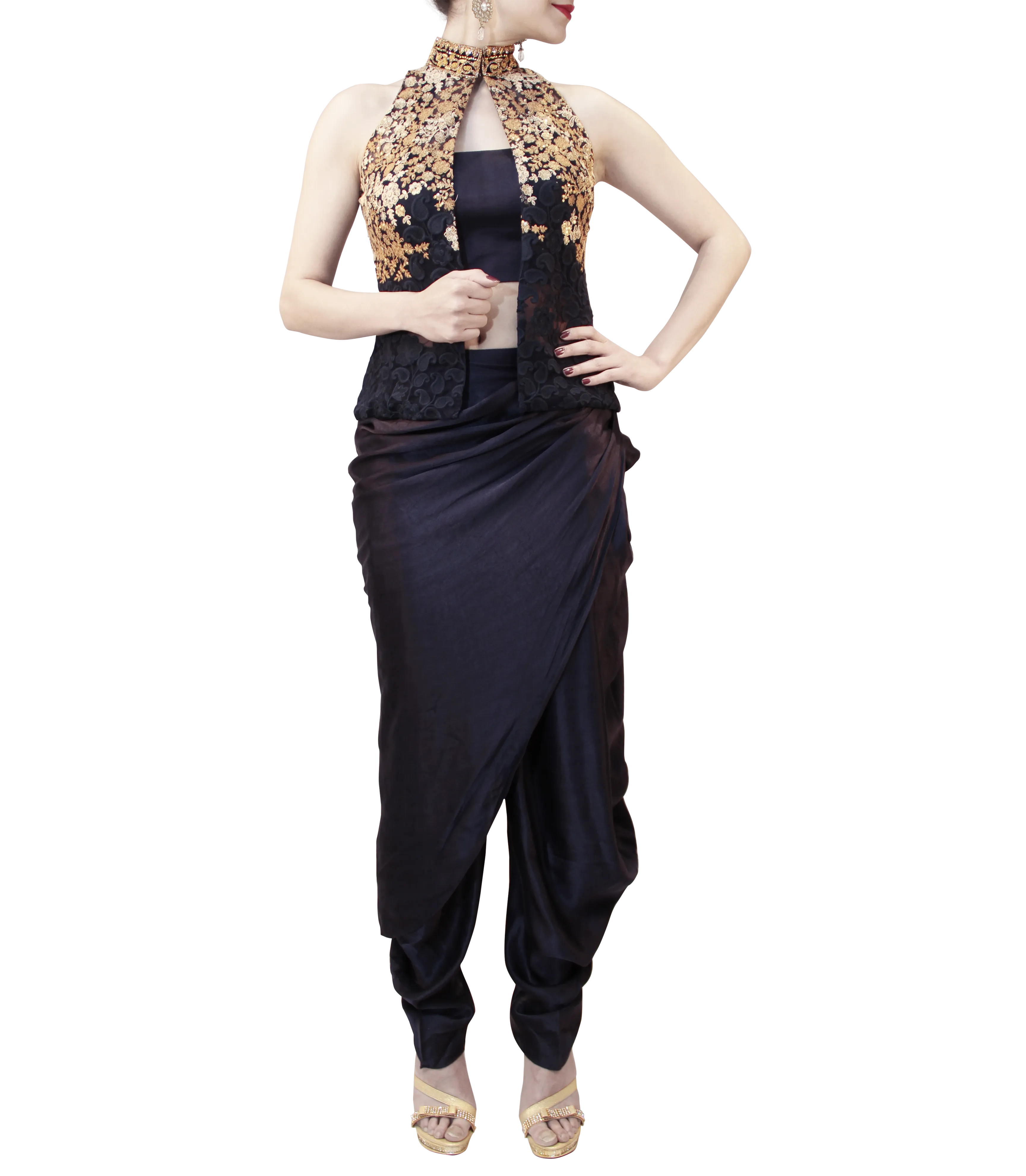 MIDNIGHT BLUE DHOTI STYLE