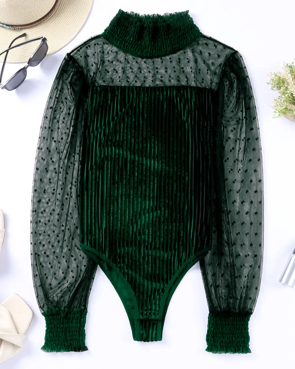 Moon Dots Velvet Bodysuit