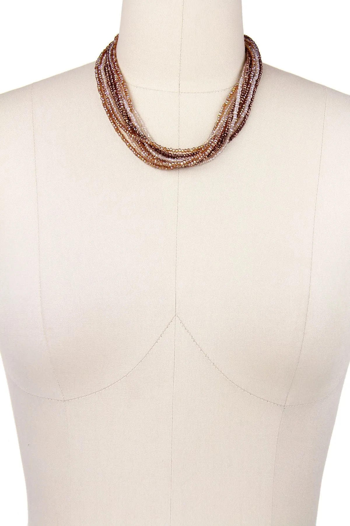 Multi Strand Crystal Ombre Nec