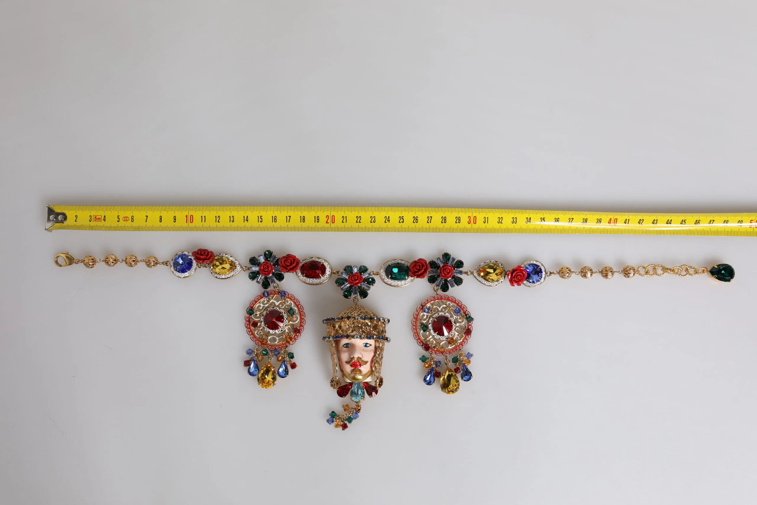 Multicolor Whimsical Face Charm Pendant Beaded Necklace