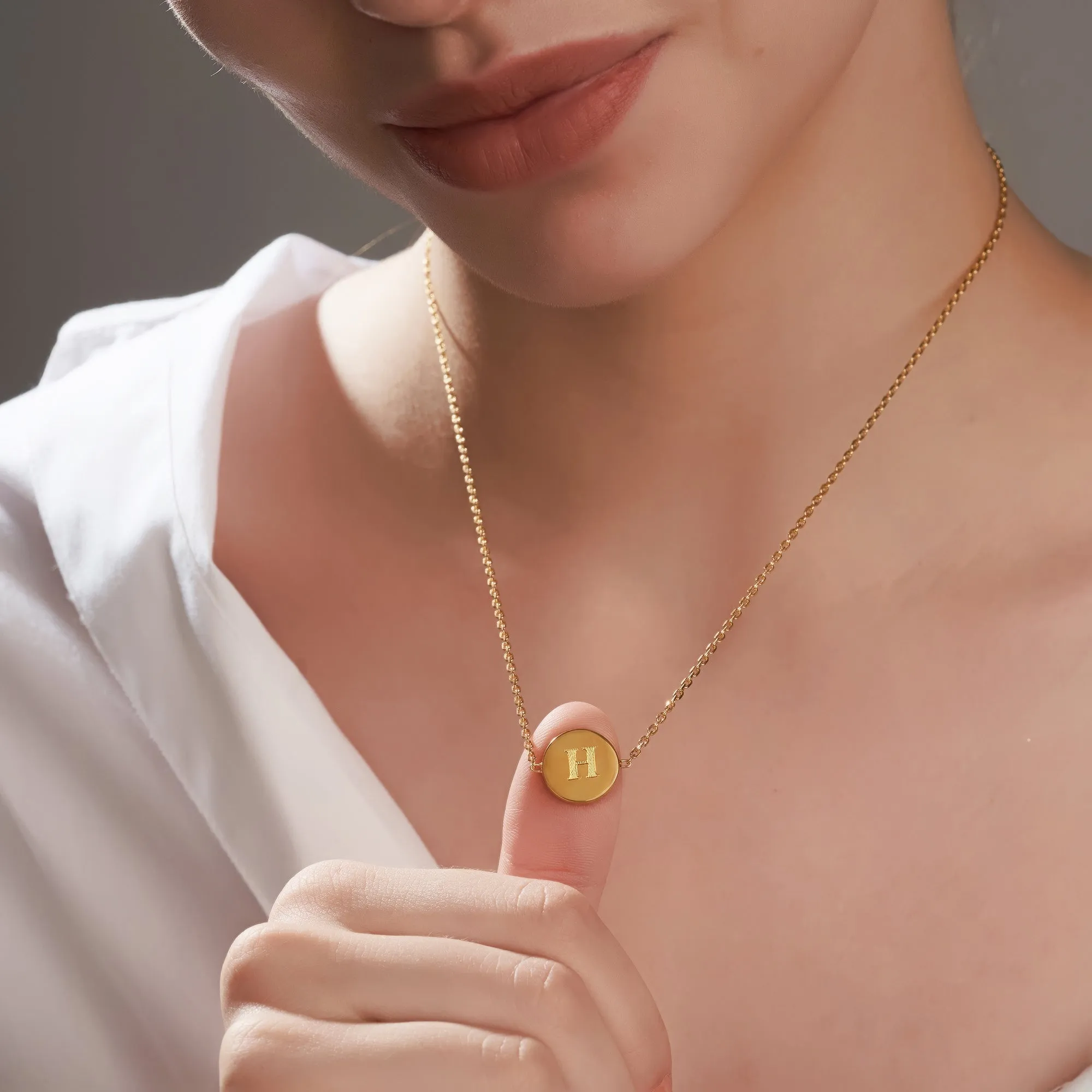 Mysha Initial Unity Circle Pendant - Single