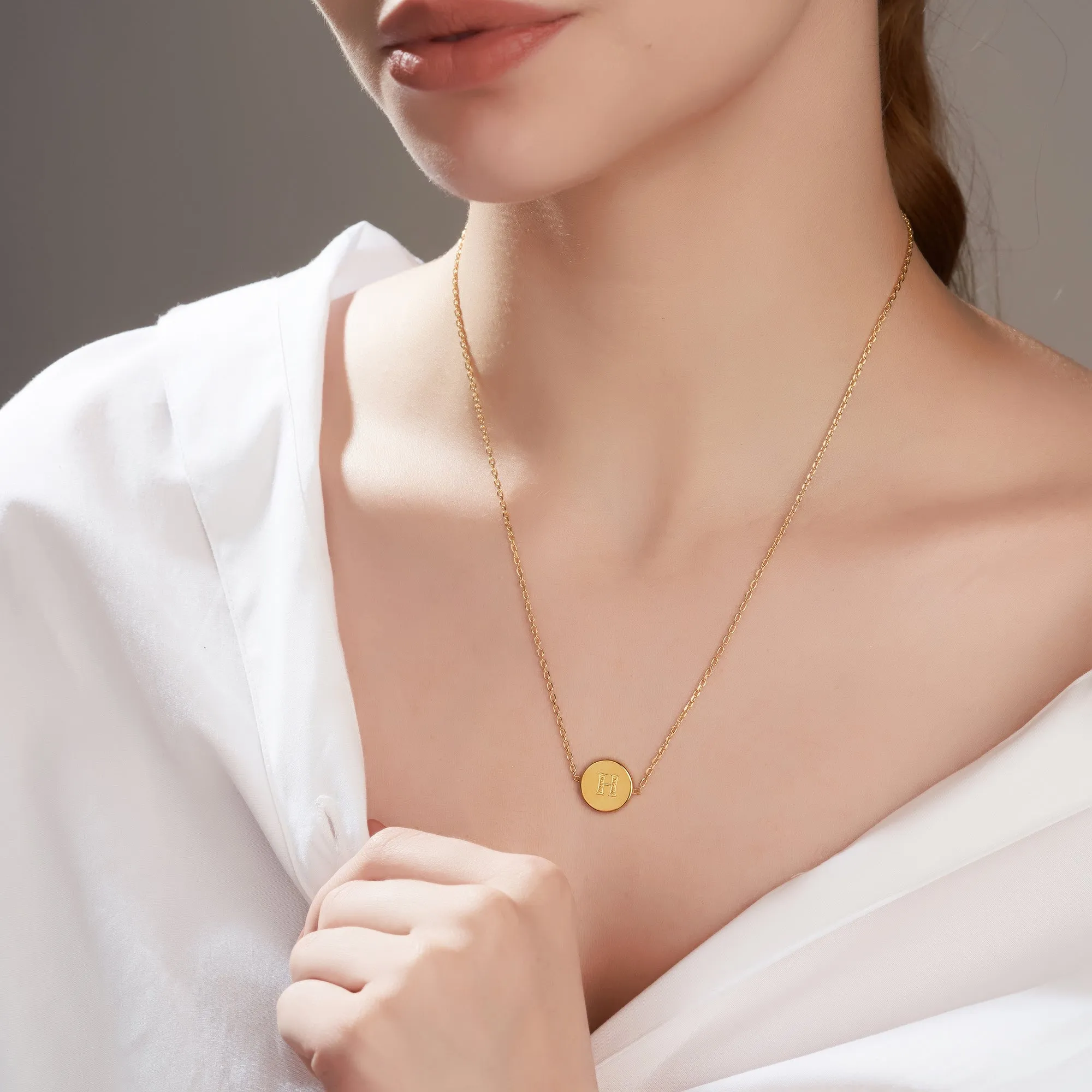 Mysha Initial Unity Circle Pendant - Single