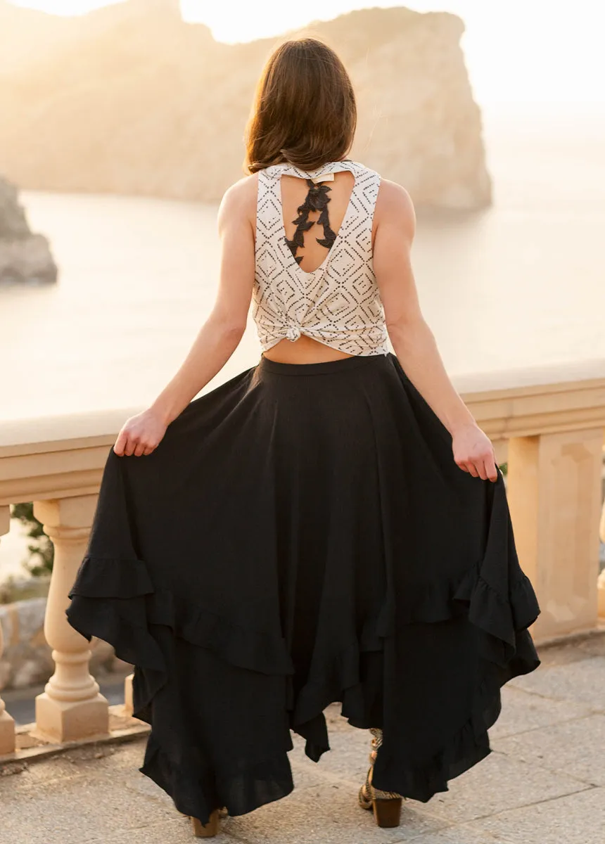 Naima Tank in Cream Boho Geo