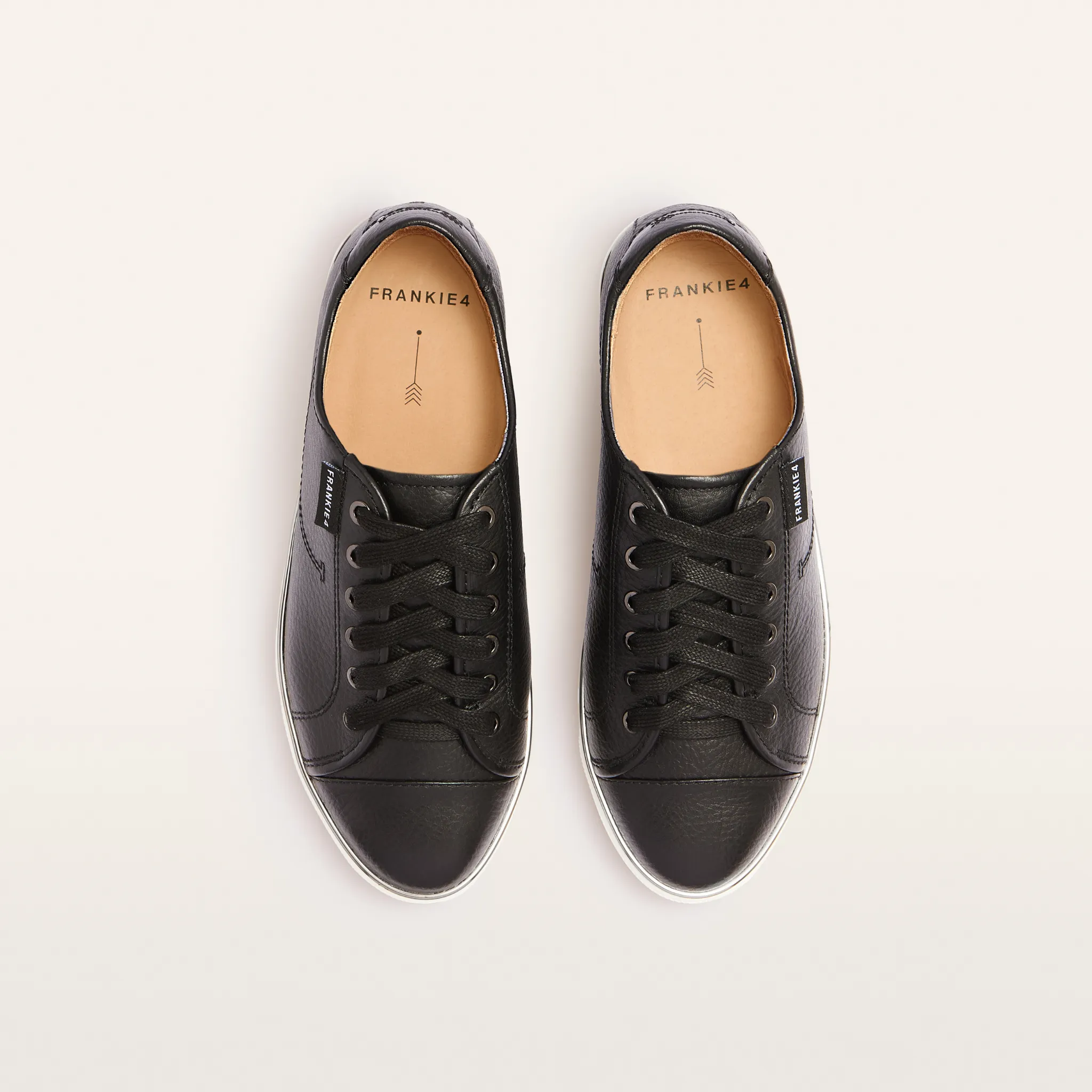Nat III Black/White Leather Sneakers
