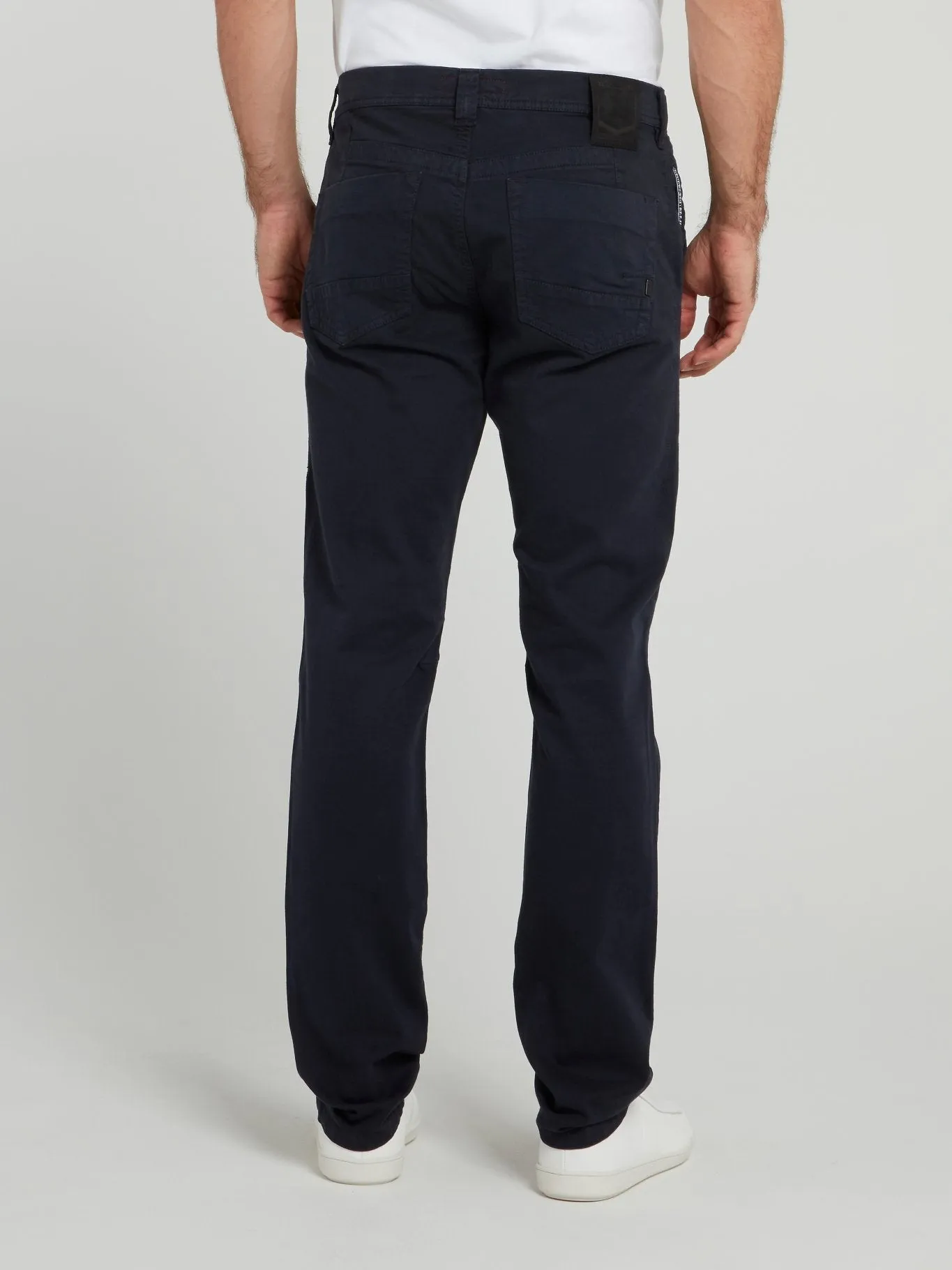 Navy Straight Fit Trousers