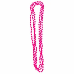 Neon Hot Pink Beaded Plastic Costumes Necklaces