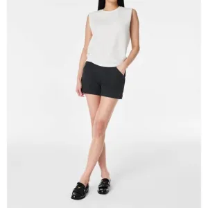 NEW SPANX stretch twill shorts 4&quot; in washed black