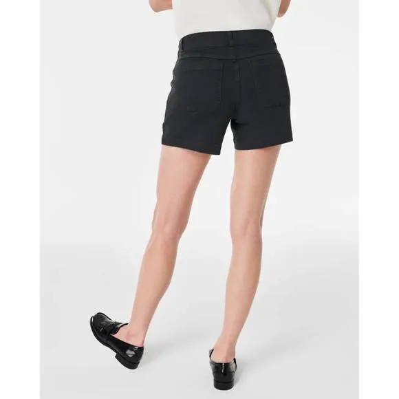 NEW SPANX stretch twill shorts 4&quot; in washed black