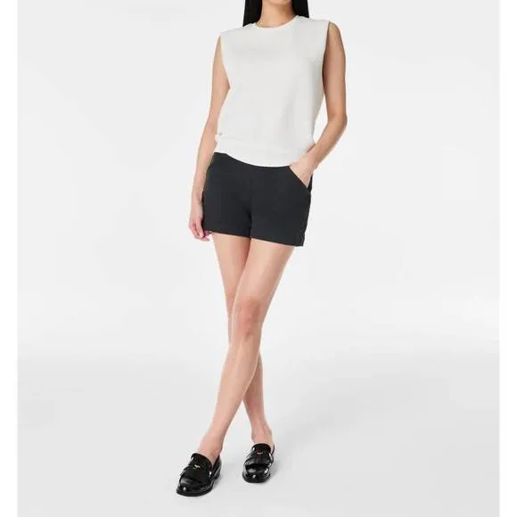 NEW SPANX stretch twill shorts 4&quot; in washed black