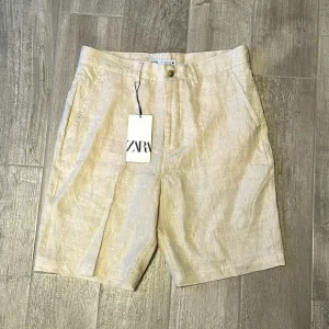 New Zara Lino Bermuda shorts