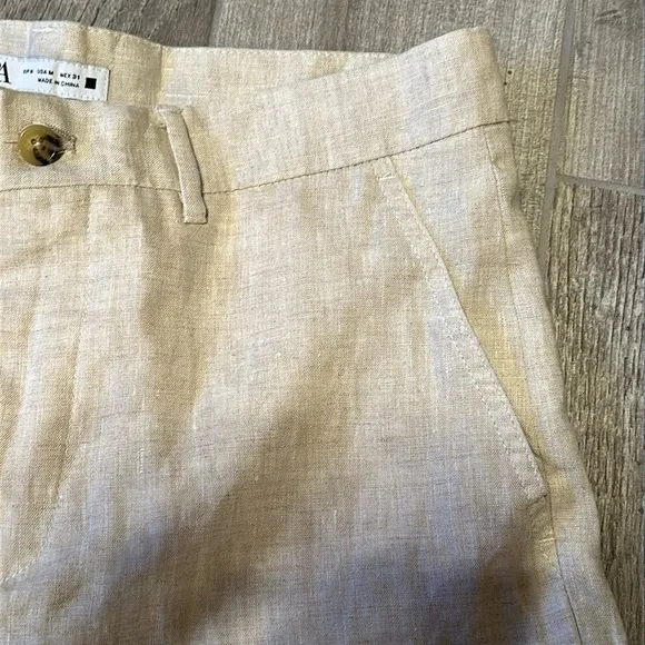New Zara Lino Bermuda shorts