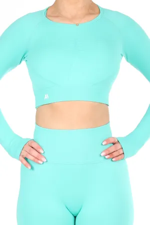 Nicki Scrunch Crop Top Green