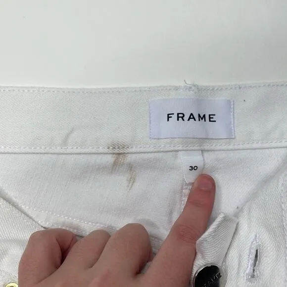 NWT frame white le slouch Bermuda shorts - flawed(minor stain)