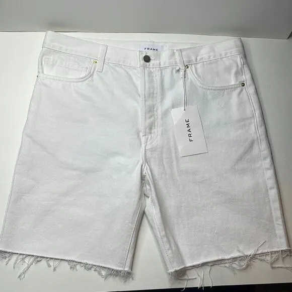 NWT frame white le slouch Bermuda shorts - flawed(minor stain)