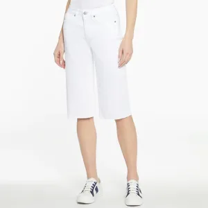 NYDJ Kristie '80s Bermuda Denim ShortsWith Raw Hems In Optic White.