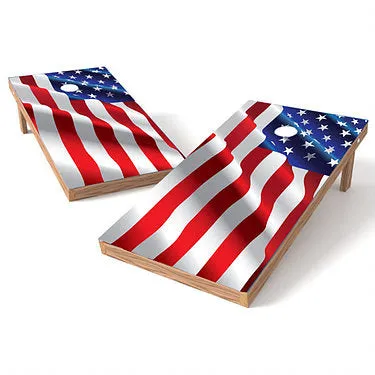 Official Size 2x4 Raised Waving Flag Cornhole Game