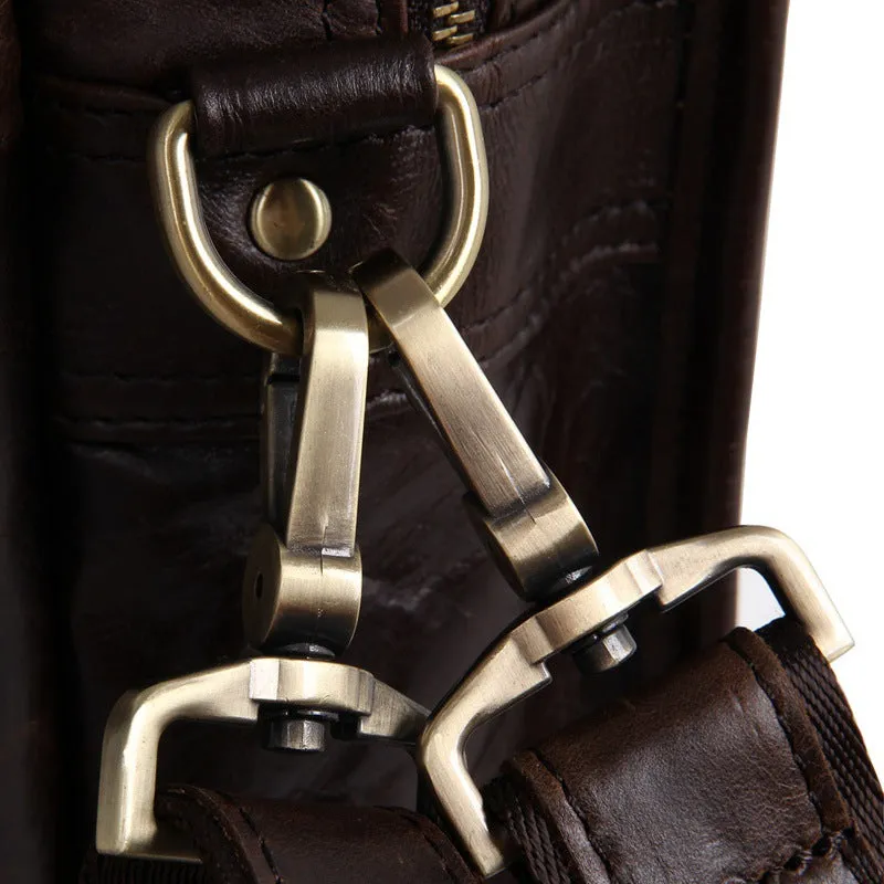 Oil Wax Laptop Messenger Bag Business Briefcase Men Leather Bags Side Bags 7345
