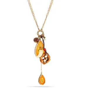 ORANGE PENDANT MIX CHARM  NECKLACES #152BR1401 (5F9)