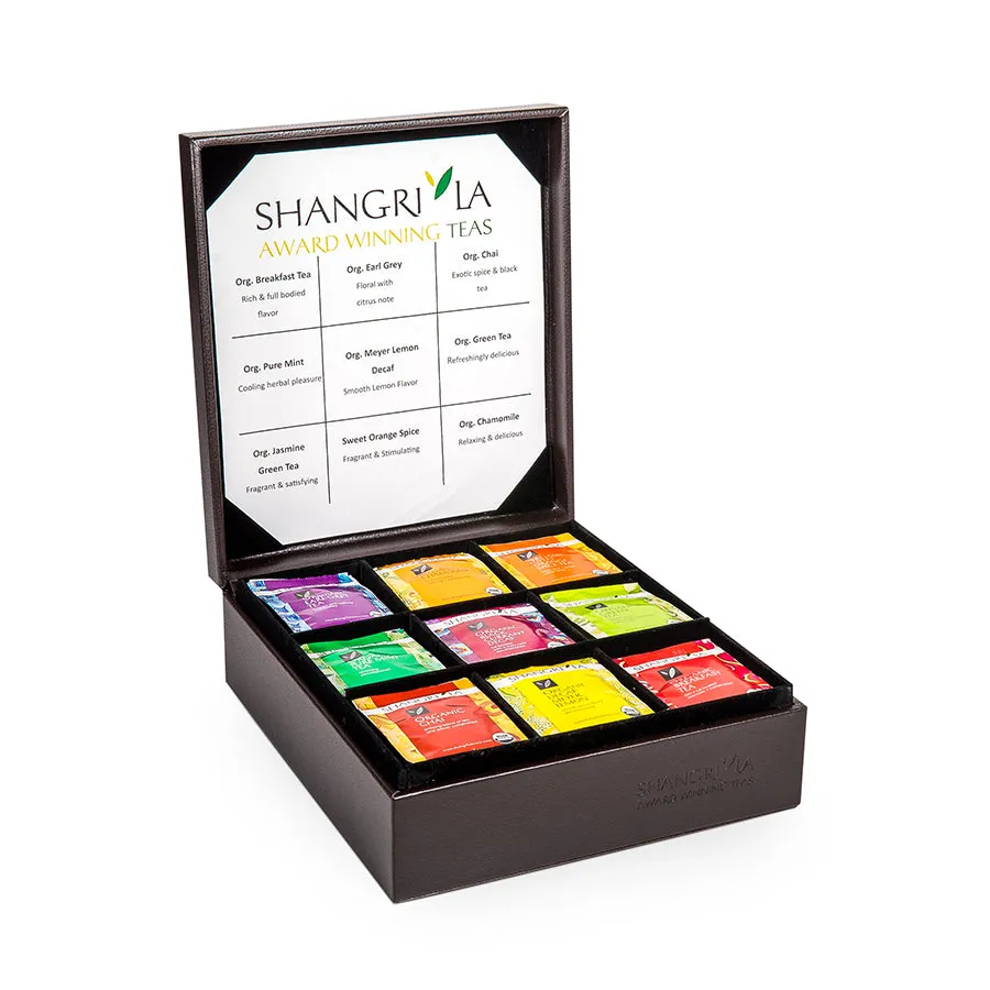 Organic Luxury Tea Bag Collection - Leather Gift Box