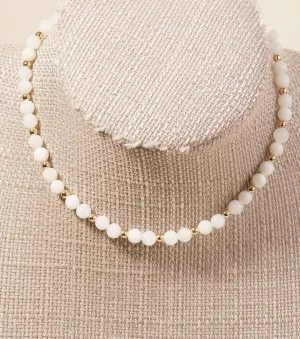 Pearl and Metallic Beaded Necklace