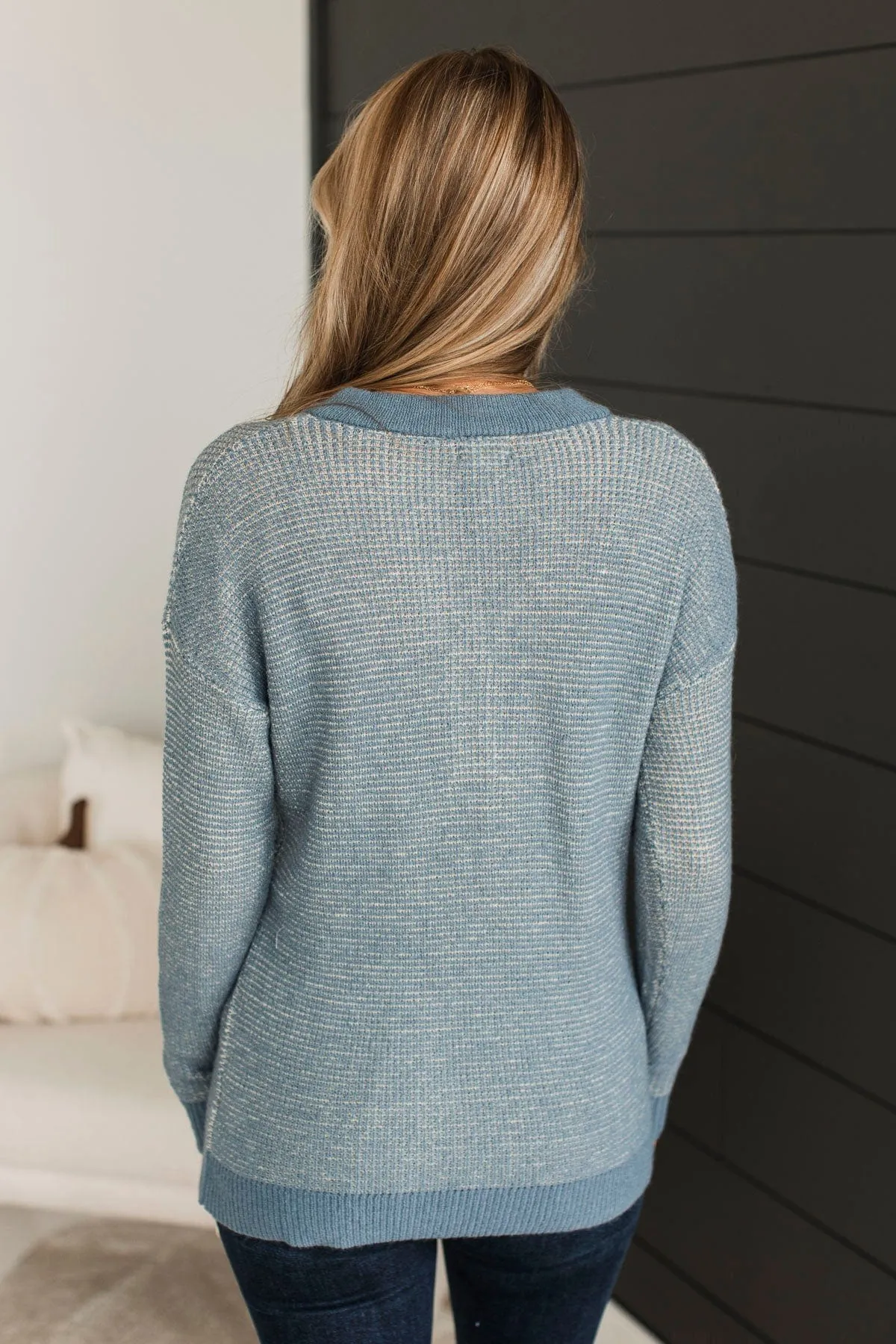 Perfectly Matched Knit Sweater- Denim