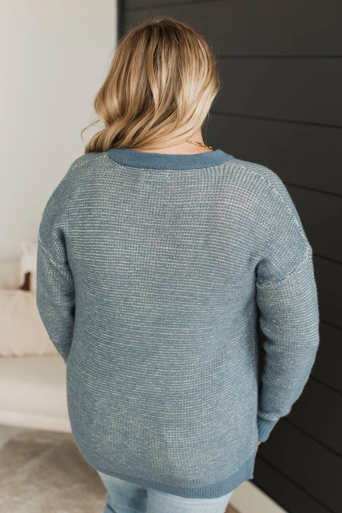 Perfectly Matched Knit Sweater- Denim