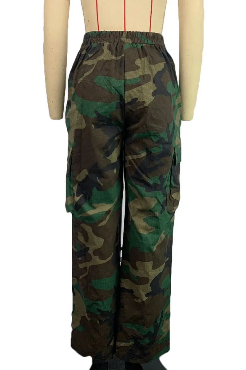 PI0491 Camo Cargo Long Pants