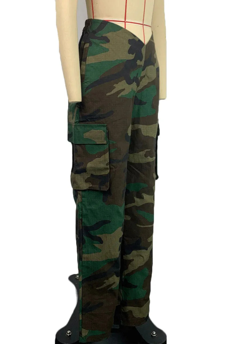 PI0491 Camo Cargo Long Pants