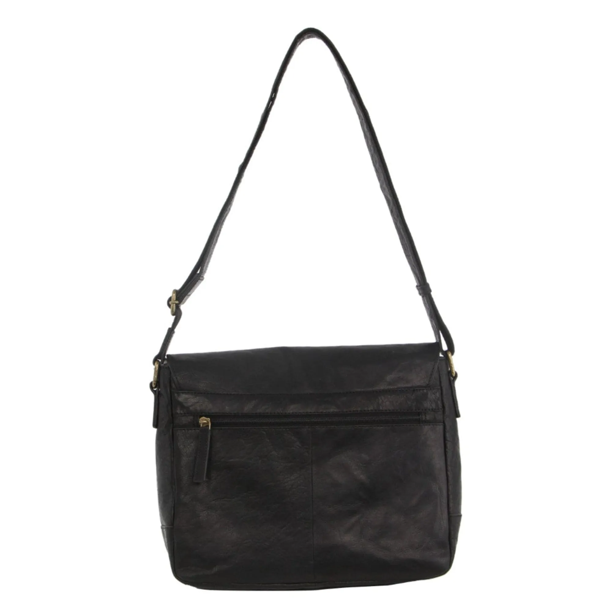 Pierre Cardin Leather messenger bag 2805 Black