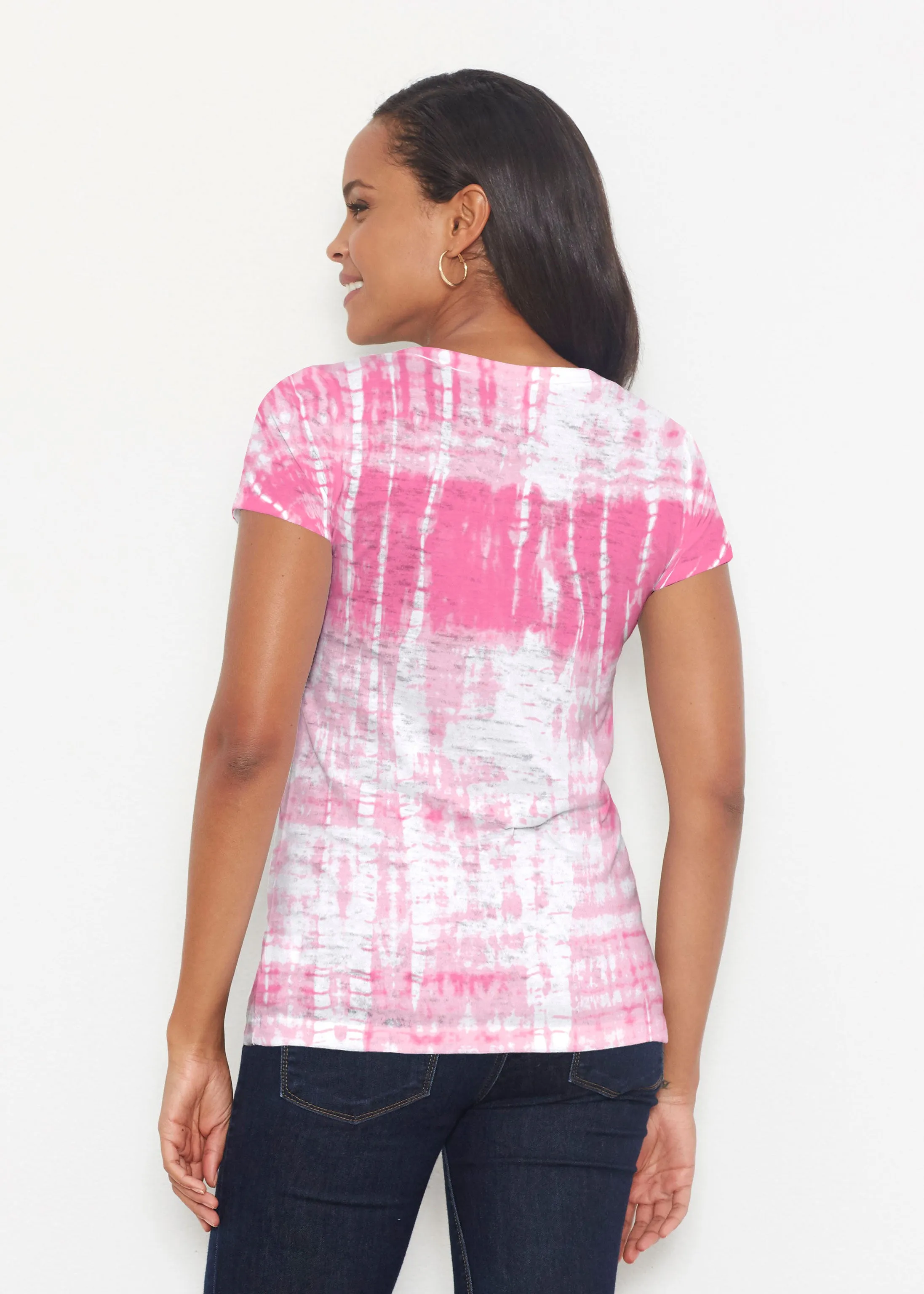 Pink Tie Dye (14254) ~ Signature Short Sleeve Scoop Shirt