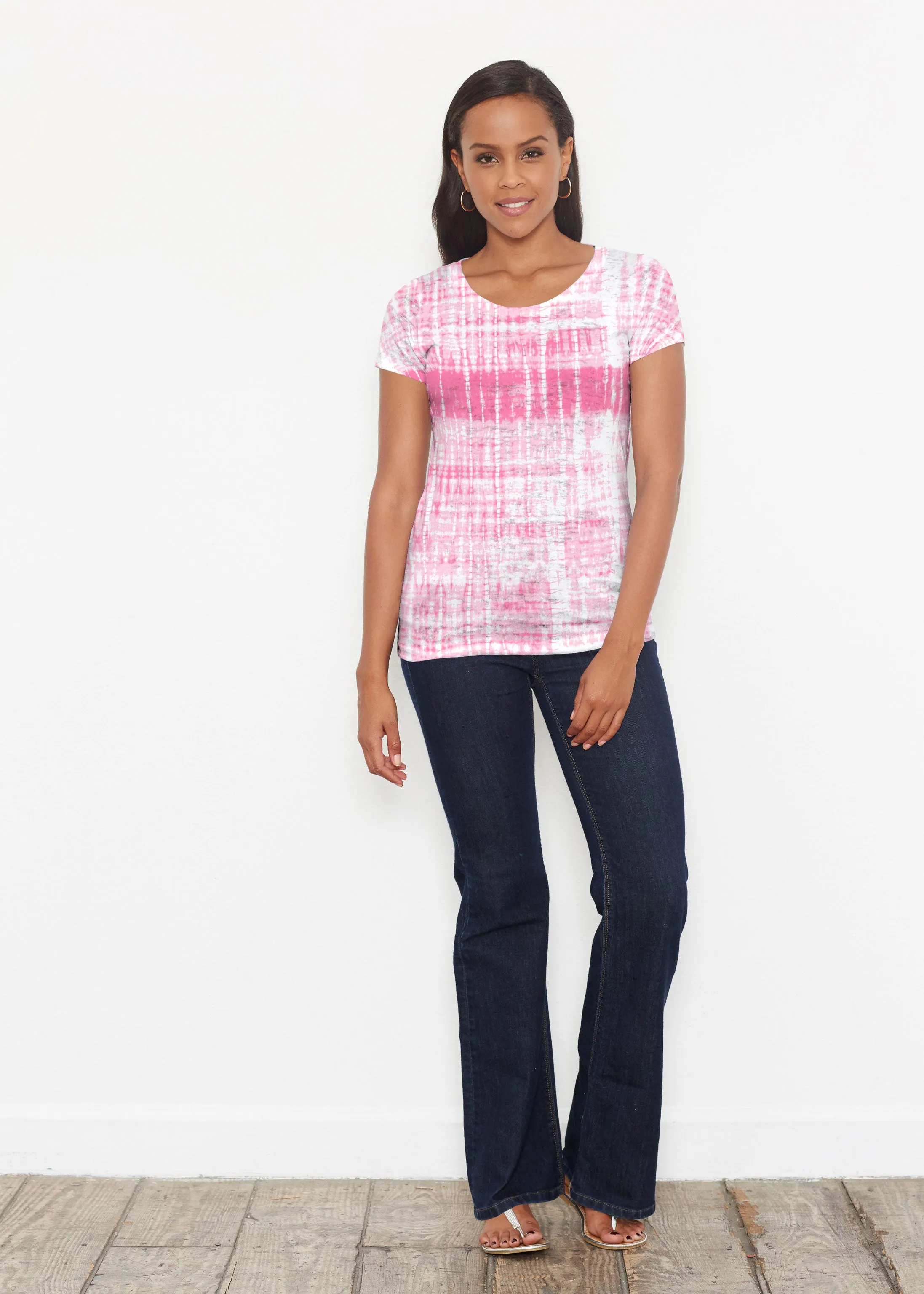 Pink Tie Dye (14254) ~ Signature Short Sleeve Scoop Shirt
