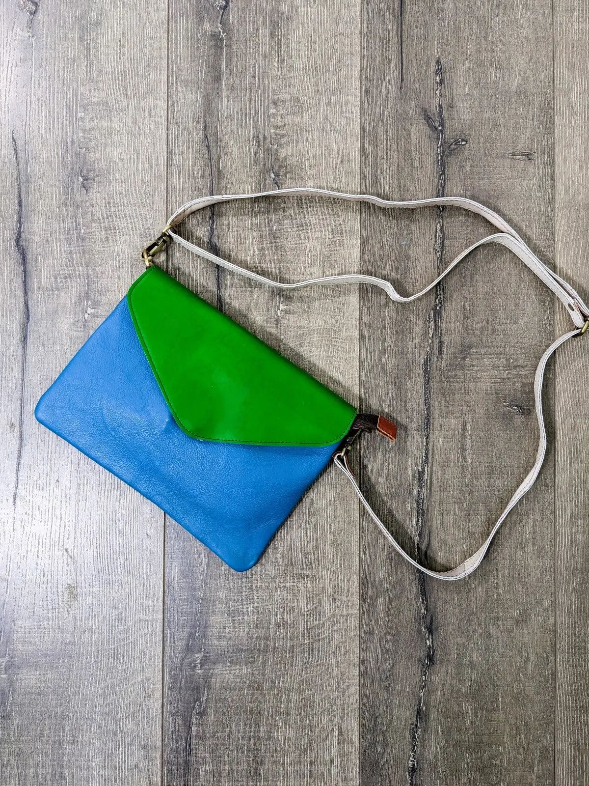 Plain Leather Flap Clutch Bag