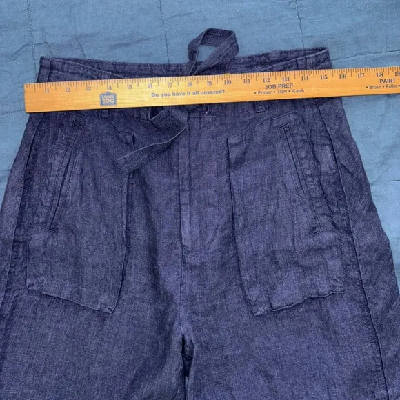 Polo Ralph Lauren 100 % Linen Front Tie Bermuda Navy Blue Shorts NWT Size 2
